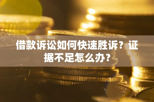 济南借款诉讼如何快速胜诉？证据不足怎么办？